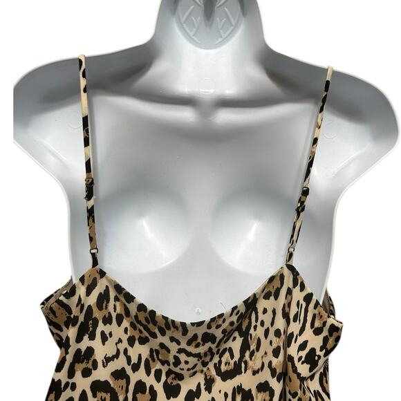 Y2K Socialite Women Babydoll Cami Top L Animal Print Lingerie‎ Lined Lace Trim - Picture 4 of 8